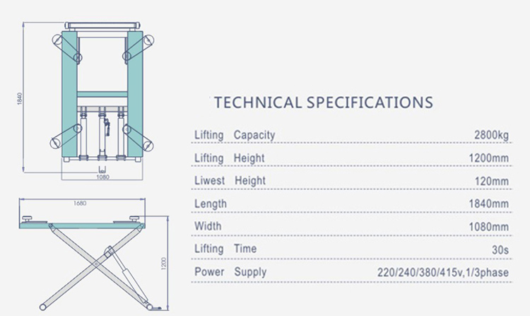Alignment Scissor Post Lift S-T2800